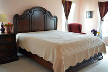 Load image into Gallery viewer, Tache Super Soft Tan Scalloped Good Vibration Quilted Fleece Bedspread Set (DXJ109041-1)
