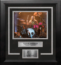Load image into Gallery viewer, Taylor Hawkins Final Performance 8" x 10" Framed Photo with Engraved Autograph