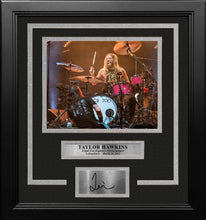 Load image into Gallery viewer, Taylor Hawkins Final Performance 8" x 10" Framed Photo with Engraved Autograph
