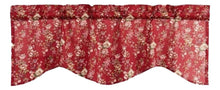 Load image into Gallery viewer, Tache Cotton Burgundy Floral Sheer Scalloped Window Treatment Fairy Tale Tea Party Valance (DXJ103443)
