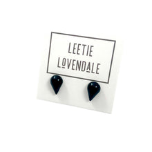 Load image into Gallery viewer, Black Teardrop Lucite Stud Earrings