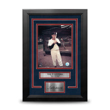 Load image into Gallery viewer, Ted Williams Batting Cage Boston Red Sox 8" x 10" Framed Baseball Photo with Engraved Autograph