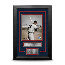 Load image into Gallery viewer, Ted Williams Color Pose Boston Red Sox 8" x 10" Framed Baseball Photo with Engraved Autograph