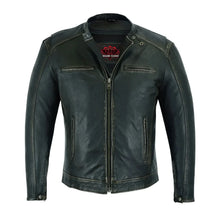 Load image into Gallery viewer, Men's Cruiser Jacket in Lightweight Drum Dyed Distressed Naked - Olive