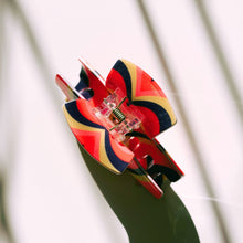 Load image into Gallery viewer, The Foxy in Warm ‘70s Sunrise Hair Claw | Hearts Claw Clip in Velvet Travel Bag