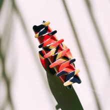 Load image into Gallery viewer, The Foxy in Warm ‘70s Sunrise Hair Claw | Hearts Claw Clip in Velvet Travel Bag