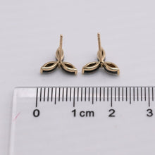 Load image into Gallery viewer, Three Stone Marquise Doublet Opal Stud Earrings 18K Yellow Gold