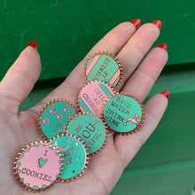 Load image into Gallery viewer, Tired AF Enamel Pin on Gift Card