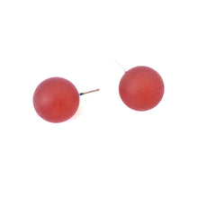 Load image into Gallery viewer, Tomato Red Frosted Jumbo Ball Stud Earrings