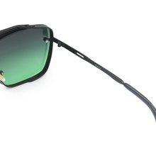 Load image into Gallery viewer, Bella - Tangle Free- Dark Green Oversized Squared Aviators