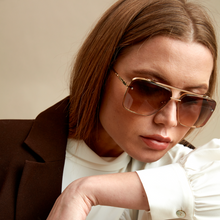 Load image into Gallery viewer, Bella Coffee - Tangle Free Aviator Sunglasses
