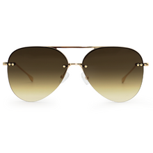 Load image into Gallery viewer, Smaller Megan 2 - Olive Metal Aviator Sunglasses with Gold Frame