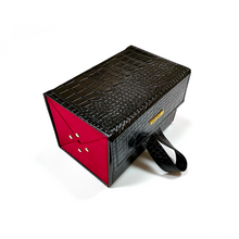 Load image into Gallery viewer, Black Faux Croco Travel Case