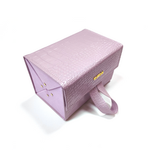 Load image into Gallery viewer, Lilac Faux Croco Travel Case