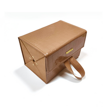Load image into Gallery viewer, Nude Faux Croco Travel Case