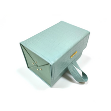 Load image into Gallery viewer, Turquoise Faux Croco Travel Case