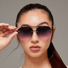 Load image into Gallery viewer, Smaller Megan 2 Faded Purple Pink - Tangle Free Aviator Sunglasses