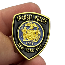 Load image into Gallery viewer, BL2-003B New York City Transit Police Patch NYPD Lapel Pin with dual pin posts