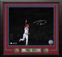 Load image into Gallery viewer, Trea Turner Blackout Celebration Philadelphia Phillies Autographed 11" x 14" Framed Baseball Photo