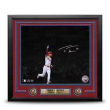 Load image into Gallery viewer, Trea Turner Blackout Celebration Philadelphia Phillies Autographed 16" x 20" Framed Baseball Photo