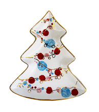 Load image into Gallery viewer, Retro Christmas Tree Dish with 22k Gold Accents