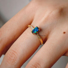 Load image into Gallery viewer, Tree Branch Design Boulder Opal Diamond Engagement Ring 18K Yellow Gold