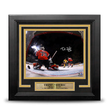 Load image into Gallery viewer, Trent Frederic First NHL Goal Boston Bruins Autographed 8" x 10" Framed Hockey Photo