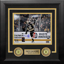Load image into Gallery viewer, Trent Frederic Goal Celebration Boston Bruins Autographed 8" x 10" Framed Hockey Photo