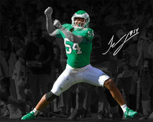 Load image into Gallery viewer, Jeremiah Trotter, Jr. Blackout Philadelphia Eagles Autographed 16" x 20" Football Photo