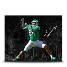 Load image into Gallery viewer, Jeremiah Trotter, Jr. Blackout Philadelphia Eagles Autographed 16" x 20" Football Photo