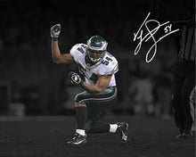 Load image into Gallery viewer, Jeremiah Trotter, Sr. Blackout Philadelphia Eagles Autographed 11" x 14" Football Photo