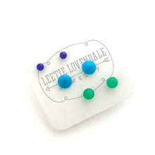 Load image into Gallery viewer, Turquoise Blue Green Tiny Stud Earrings Set