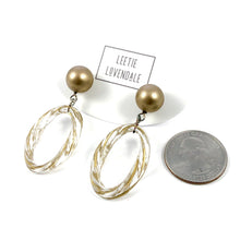 Load image into Gallery viewer, Gold Wash Clear Twisted Rope Donut Drop Earrings