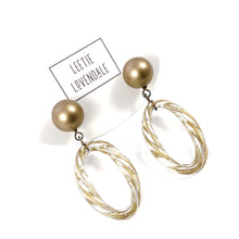 Load image into Gallery viewer, Gold Wash Clear Twisted Rope Donut Drop Earrings