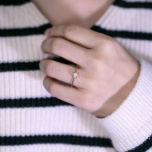 Load image into Gallery viewer, Twisted Band Round Australian Solid Opal Ring in 14K Yellow Gold