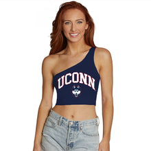 Load image into Gallery viewer, UConn Navy One Shoulder Top