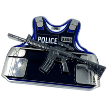 Load image into Gallery viewer, BL15-017 M4 Body Armor 3D self standing Challenge Coin Secret Service Thin Blue Line