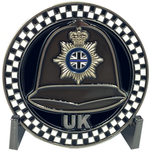 Load image into Gallery viewer, EE-006 UK British Thin Blue Line England Great Britain London Police Challenge Coin hat British Bobby Helmet
