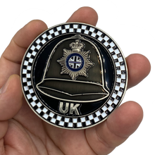 Load image into Gallery viewer, EE-006 UK British Thin Blue Line England Great Britain London Police Challenge Coin hat British Bobby Helmet