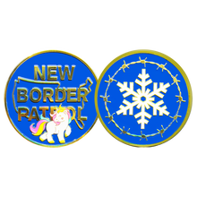Load image into Gallery viewer, GL16-005 New My Little Border Patrol Agent Snowflake Unicorn Challenge Coin