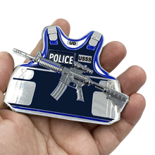 Load image into Gallery viewer, BL15-017 M4 Body Armor 3D self standing Challenge Coin Secret Service Thin Blue Line