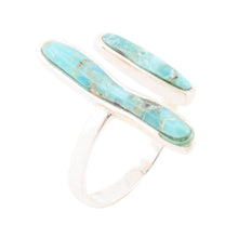 Load image into Gallery viewer, Size Adjustable Blue Turquoise and Sterling Silver Ring