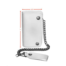 Load image into Gallery viewer, BWC238 Matte Black Biker Leather Wallet with Chain
