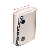 Load image into Gallery viewer, BWC235 Black Tri-Fold Genuine Leather Wallet with Chain