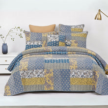 Load image into Gallery viewer, DaDa Bedding Honey Cove Garden Floral Paisley Cottage Patchwork Bedspread Set (JHW-957)
