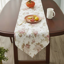Load image into Gallery viewer, DaDa Bedding Hint of Mint Cottage Floral Roses Quilted Cotton Dining Table Runner (3036)