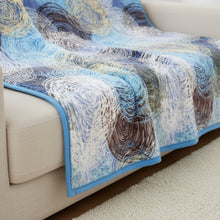 Load image into Gallery viewer, DaDa Bedding Swirly Navy Blue Lagoon Abstract Mink Flannel Fleece Throw Blanket (XY9897)