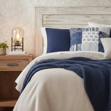 Load image into Gallery viewer, DaDa Bedding Patchwork Denim Blue Elegance Bohemian Euro Sham - 26” x 26" - 1PC (JHW660)
