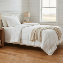 Load image into Gallery viewer, DaDa Bedding Dreamy Soft Velvet Ivory White Plush Velour Tufted Quilted Comforter Set (JHW861)