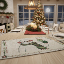 Load image into Gallery viewer, DaDa Bedding Set of 4-Pieces Magical Snowman Holiday Tapestry Placemats 13” x 19” (9733)